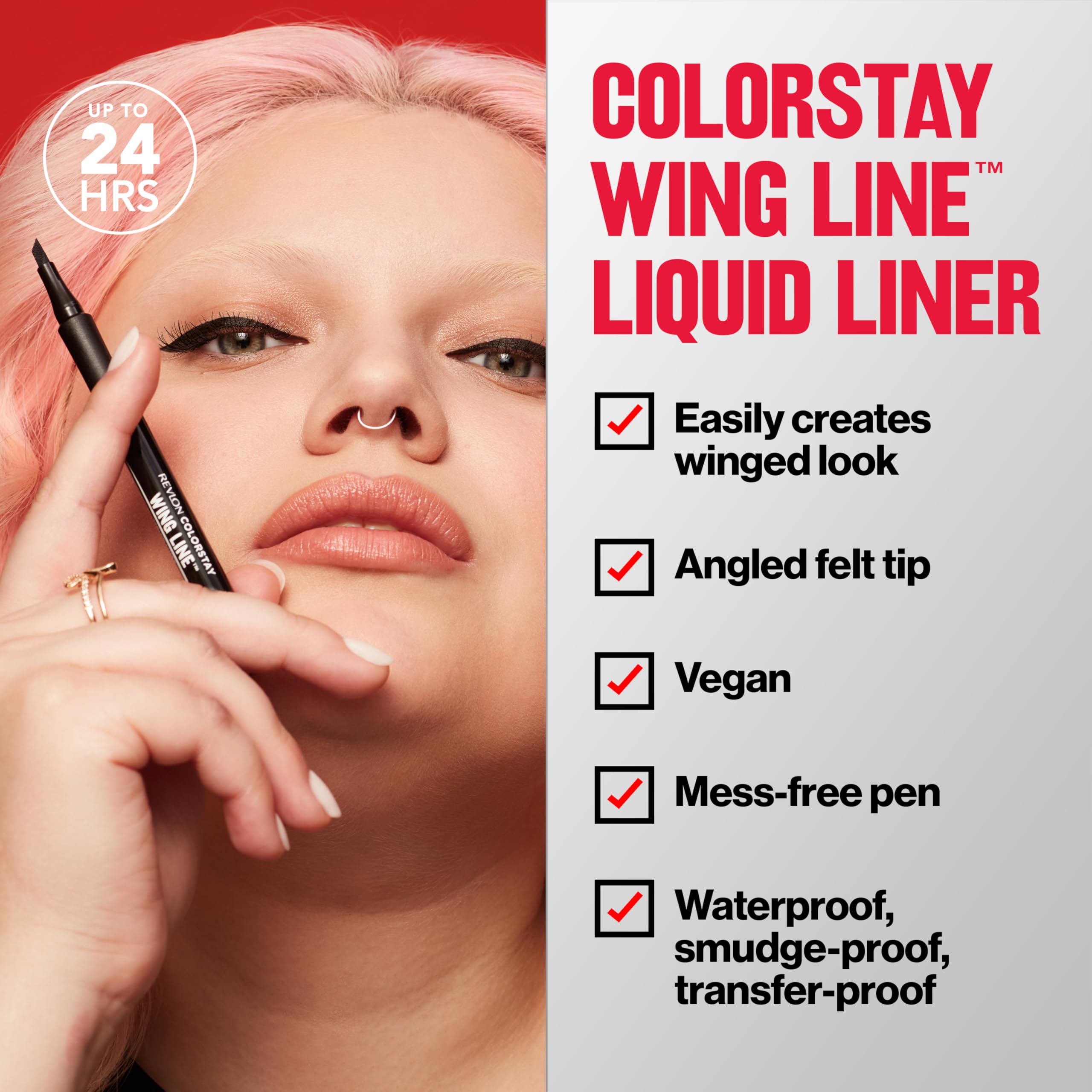 Revlon ColorStay liquid eyeliner pen with jet-black pigment and smooth glide.