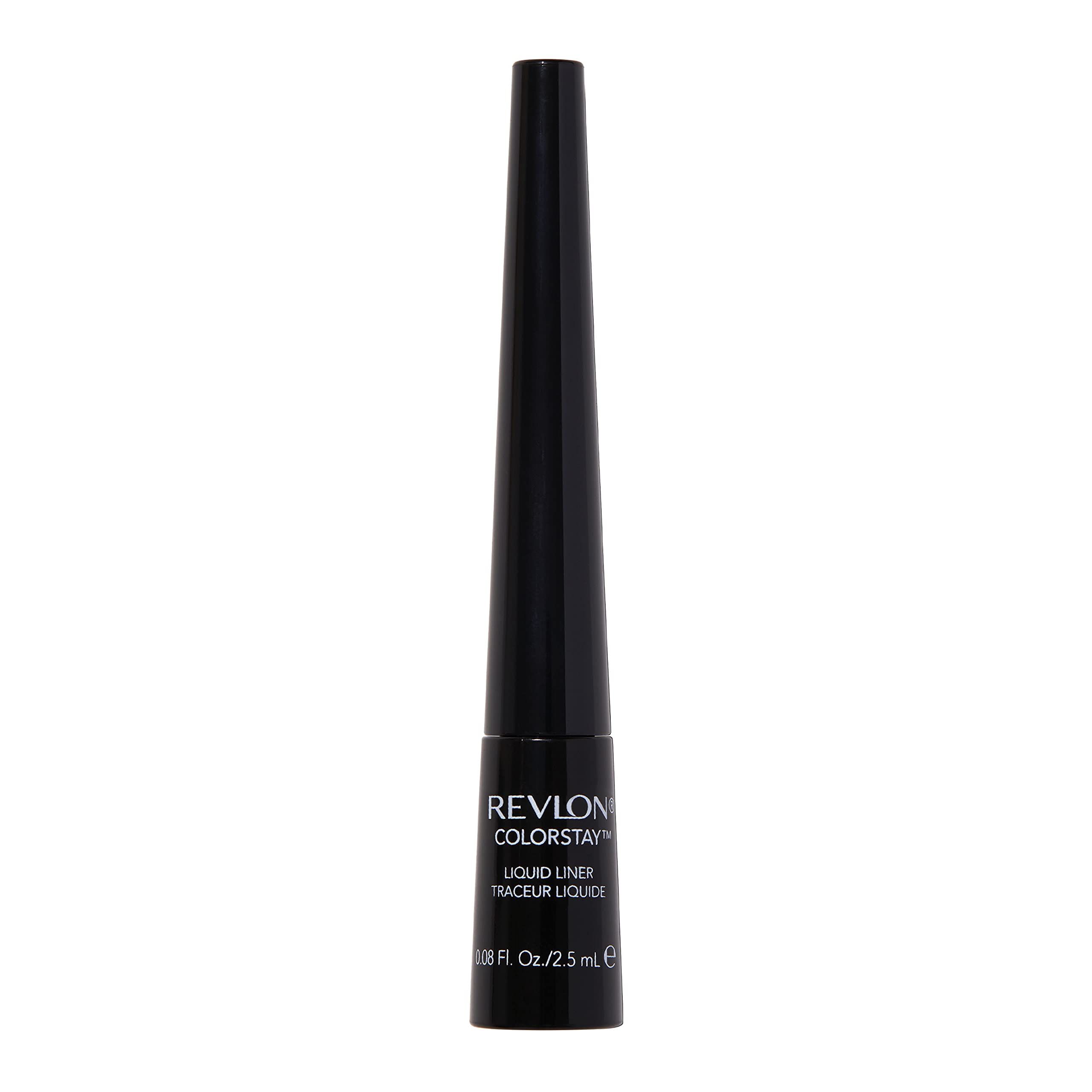 Revlon ColorStay liquid eyeliner with ultra-fine tip for precise lines in Blackest Black.