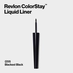 Vivid Blackest Black shade enhances eye definition with long-lasting color in Revlon eyeliner.