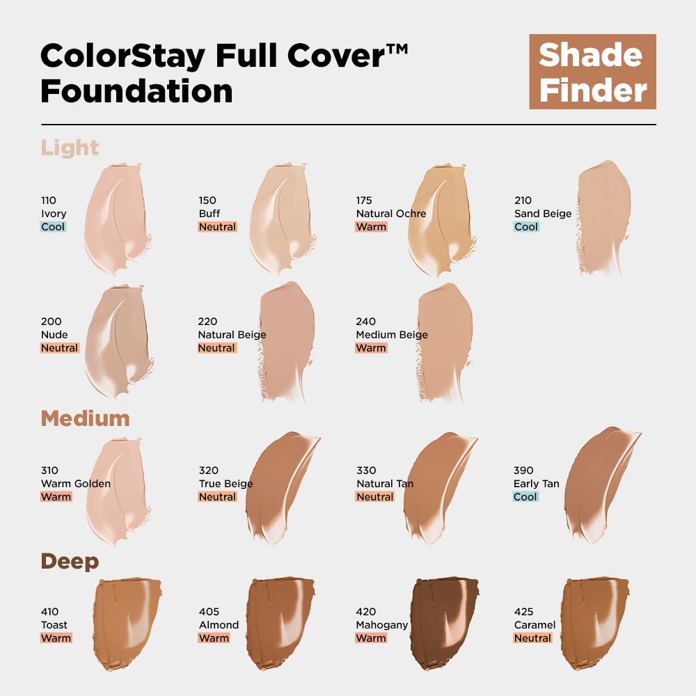 Revlon ColorStay matte finish swatch shows even tone and buildable coverage.