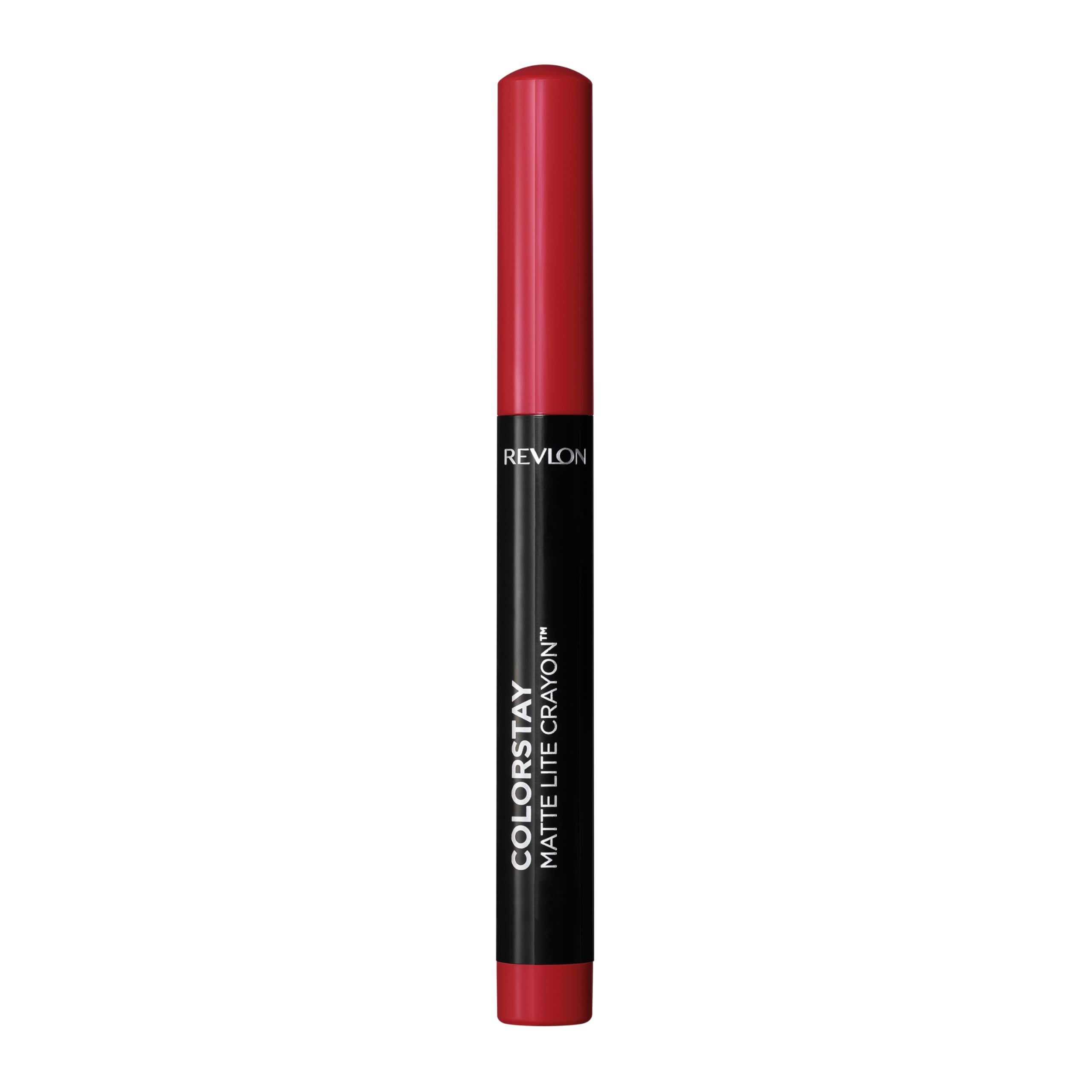 REVLON ColorStay Matte Lite Crayon Air Kiss swatch shows bold matte color.