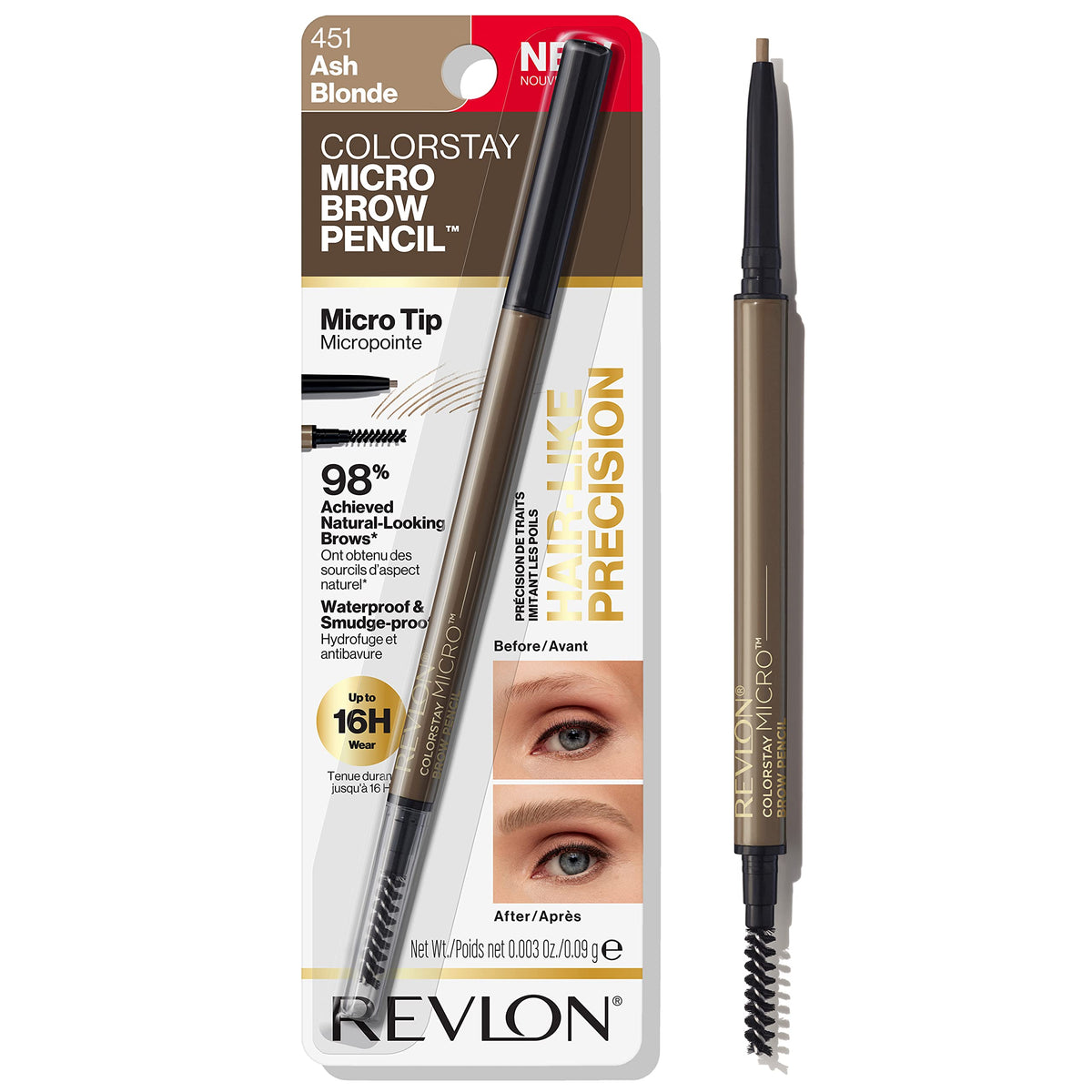 Lápiz Revlon ColorStay Micro Brow para trazos finos y naturales.