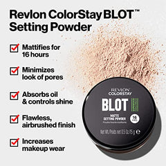 Polvo fijador Revlon ColorStay absorbe grasa para control diario del brillo