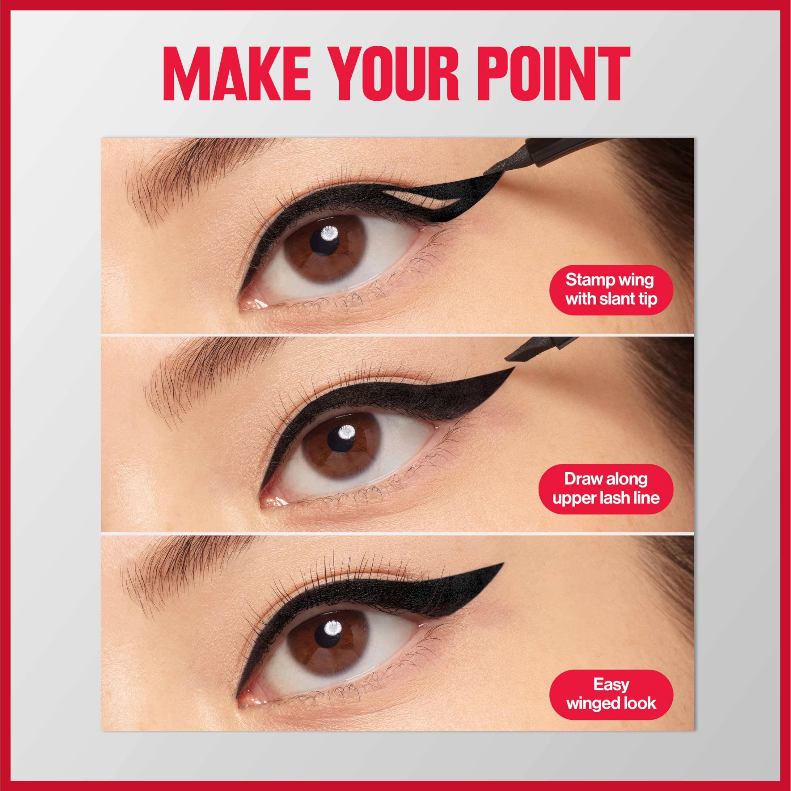 Revlon ColorStay precision eyeliner pen with flow-through design for mess-free use.