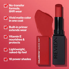 REVLON ColorStay Suede Ink pigmento opaco y color vibrante en una pasada.