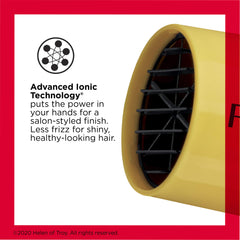 Revlon compact hair dryer travel-size shown in a bag for on-the-go styling.