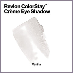 Revlon Creme Eyeshadow Vanilla close-up on lid for crease-free blend.