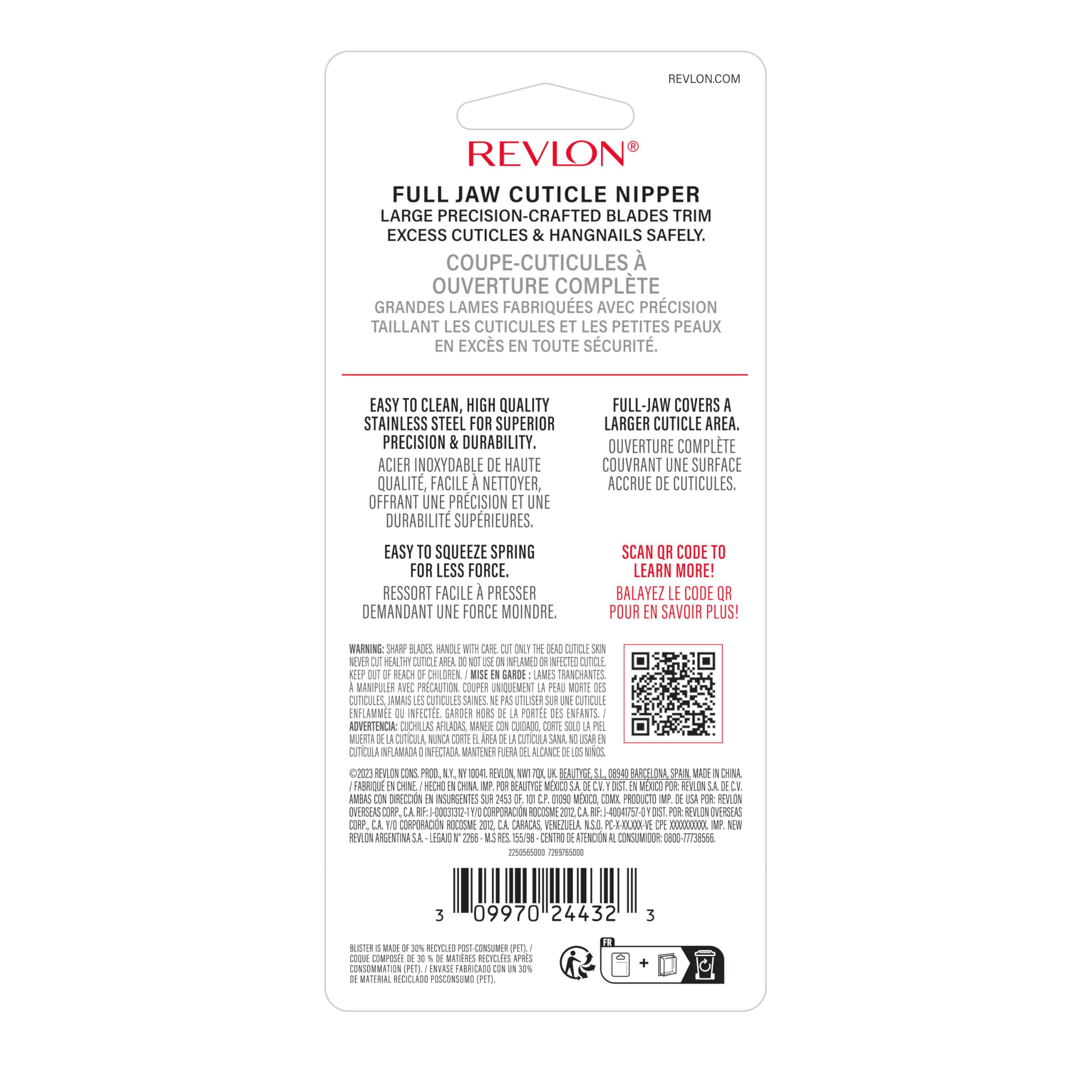 REVLON Cuticle Nipper packaged for convenient storage and gifting.