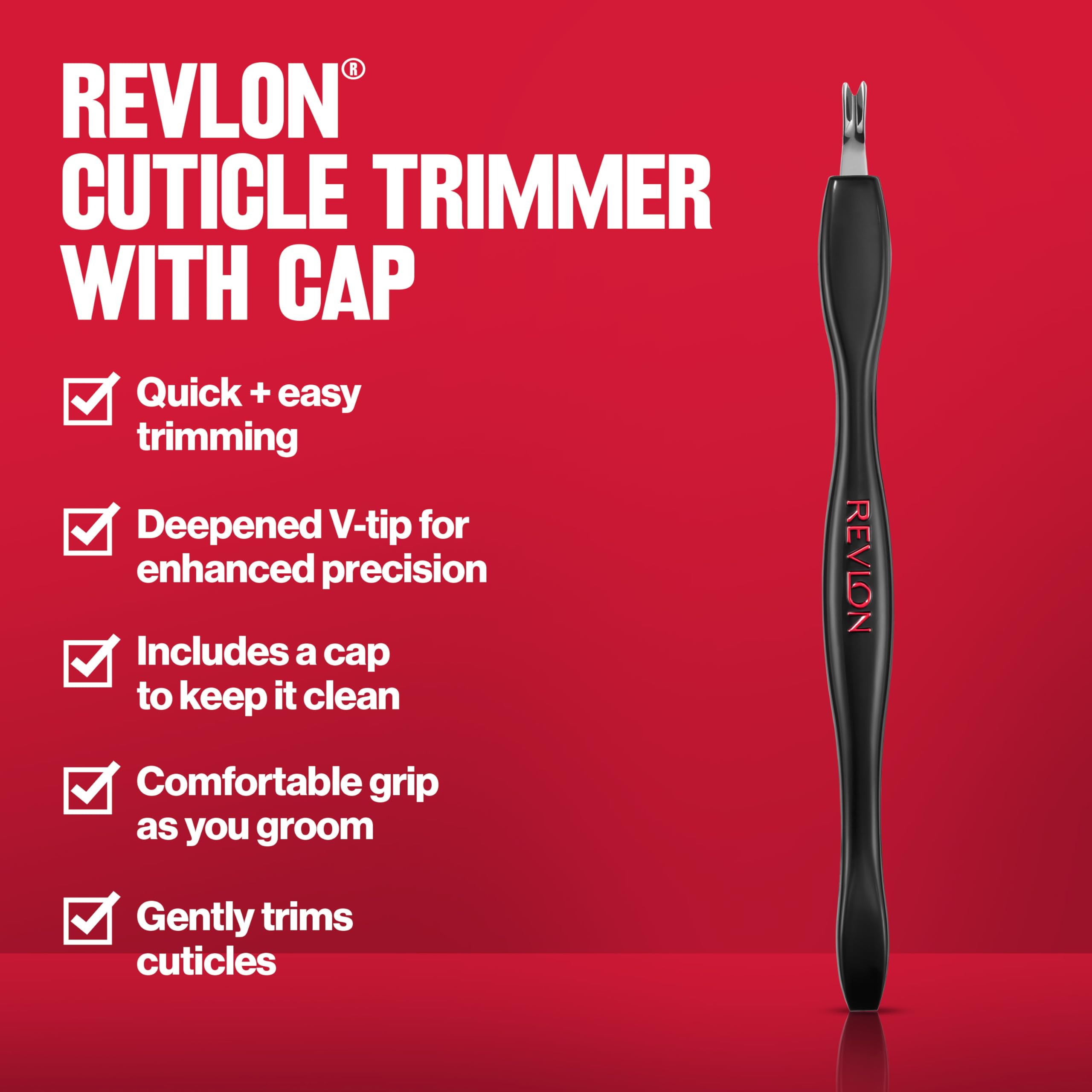 Revlon Cuticle Trimmer with Comfort Grip for steady grooming.