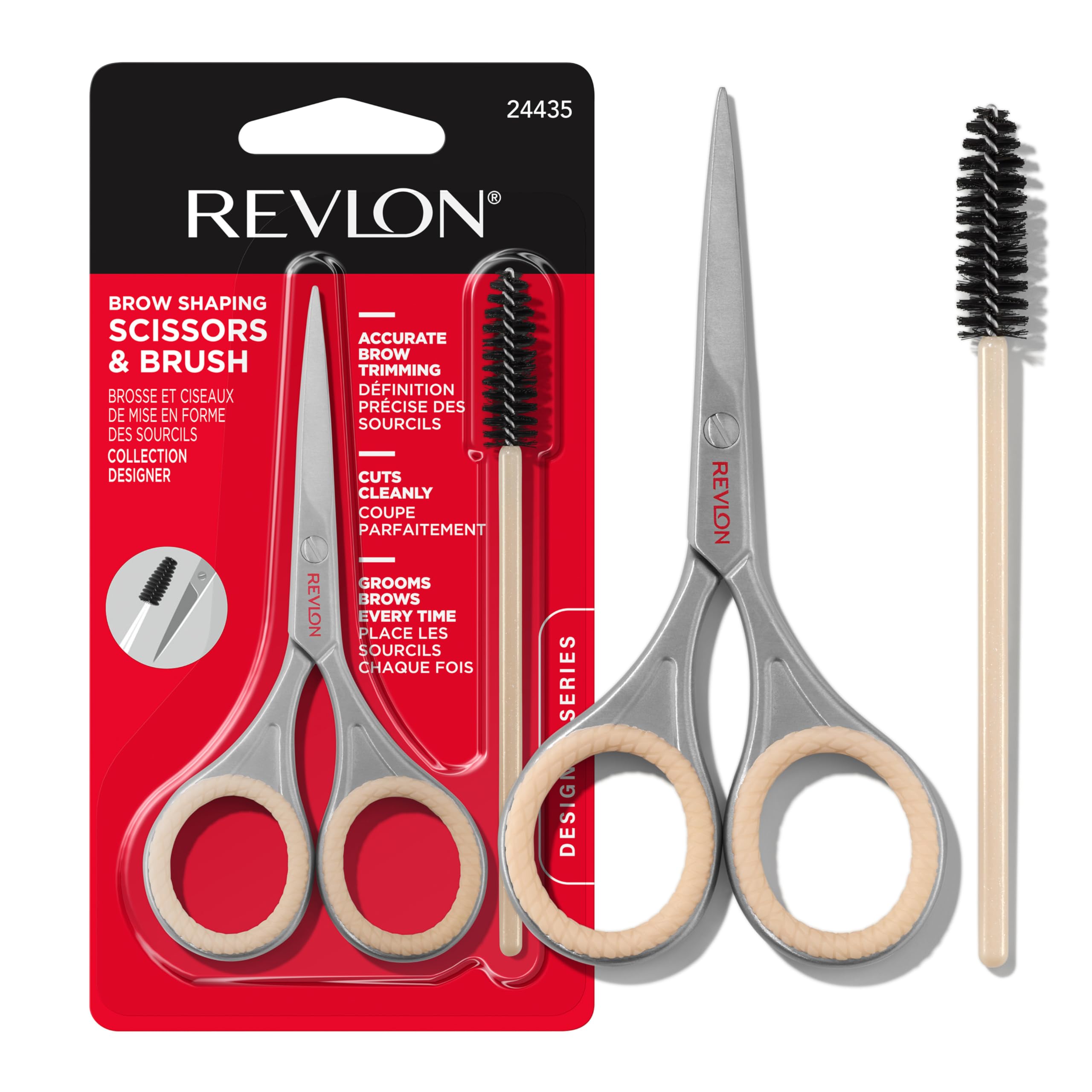 REVLON Designer Series Brow Set scissors for precise trimming and shaping