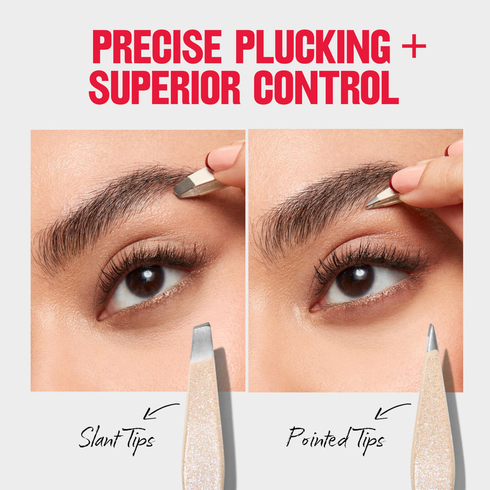 Point-tip close-up from Revlon mini tweezer for fine hair targeting