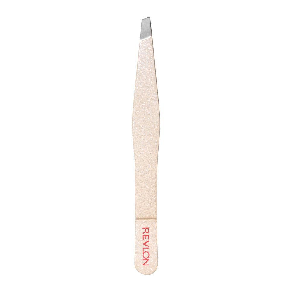 REVLON Designer Series Slant Tweezer in a bag for quick on-the-go grooming.