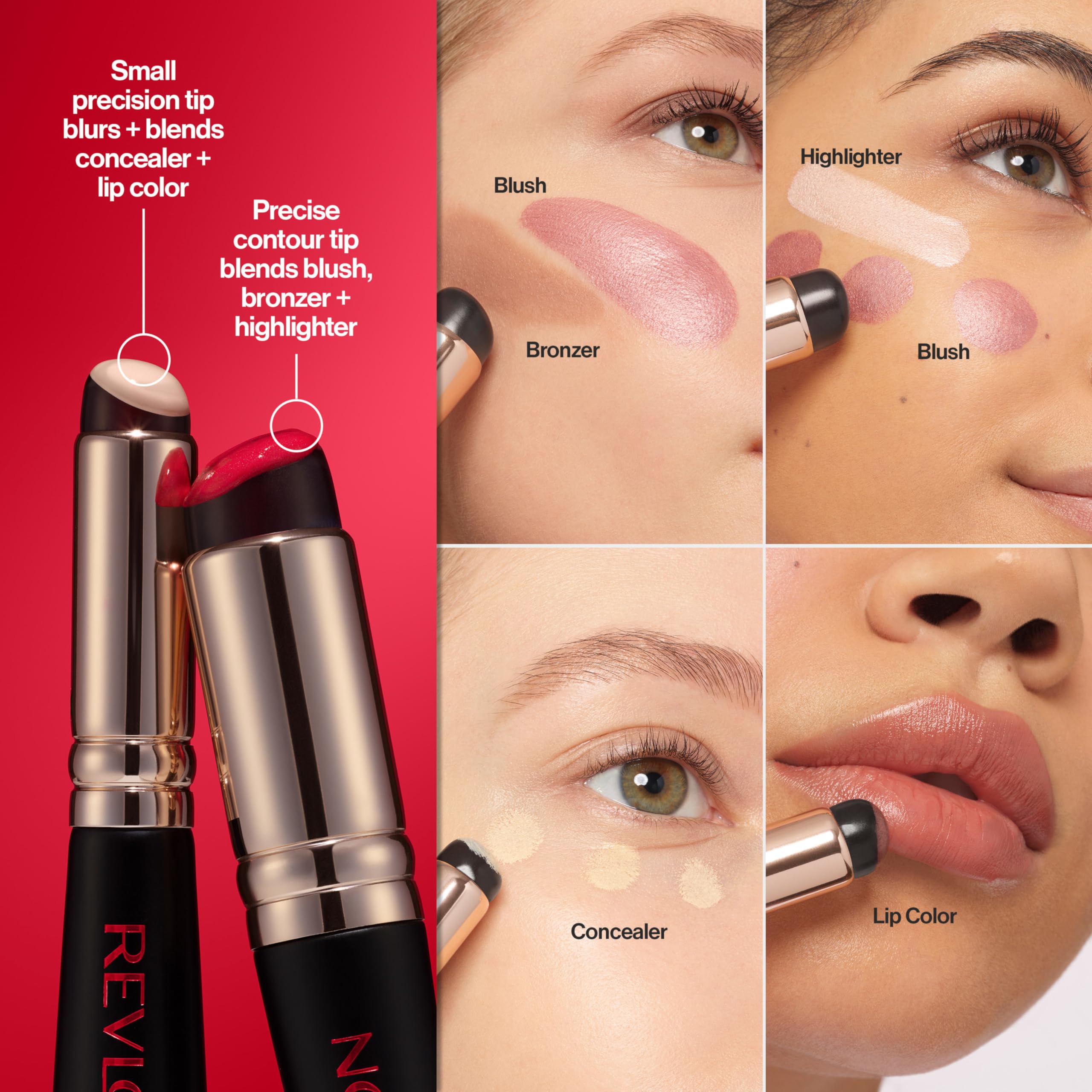 REVLON dual-ended jelly blender bottom tip ideal for contour blending.