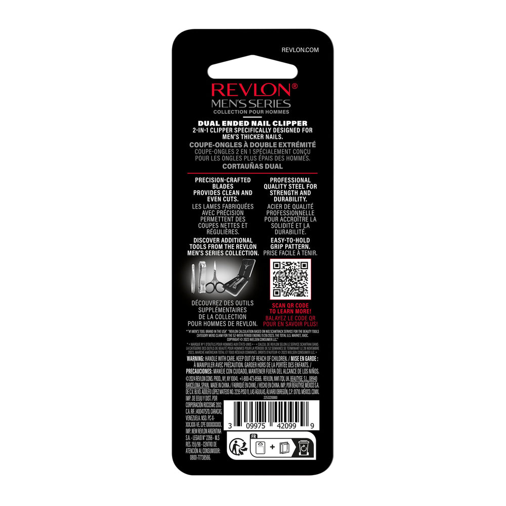 REVLON dual-ended nail clipper compact design ideal for easy storage.