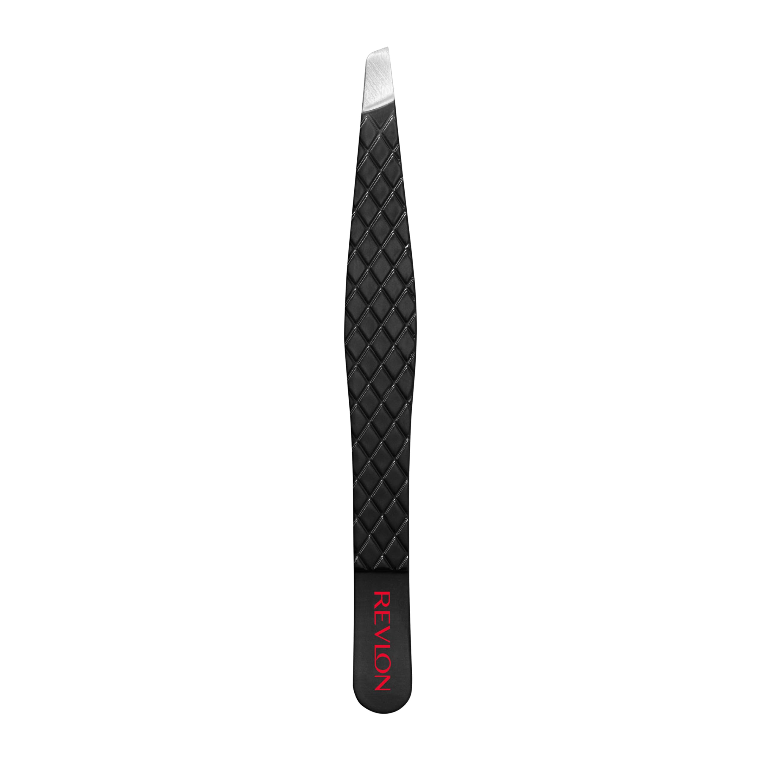 REVLON Expert Slant Tweezer stainless steel body for durability and easy cleaning.