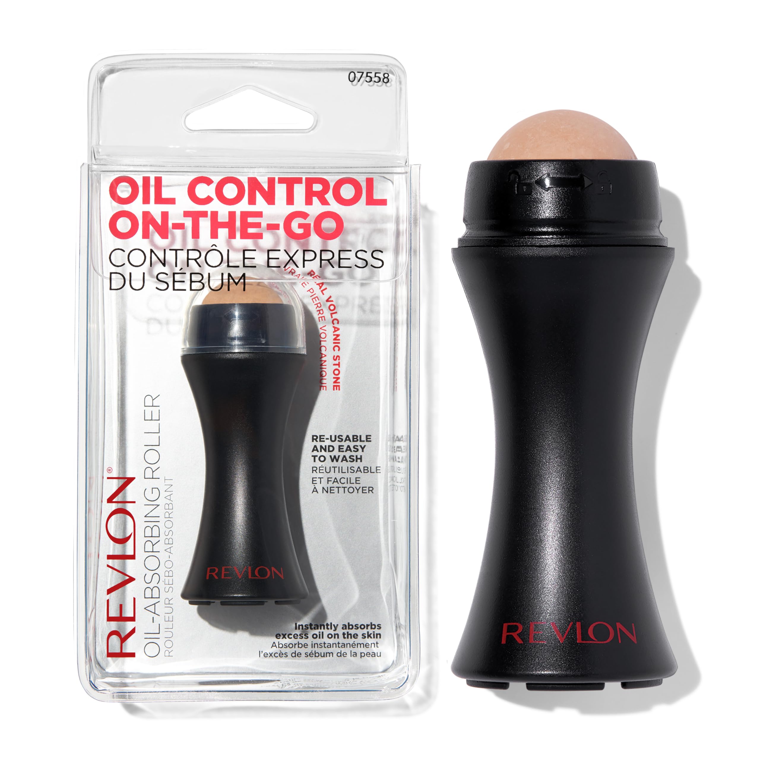 REVLON Face Roller used on shiny skin for oil control