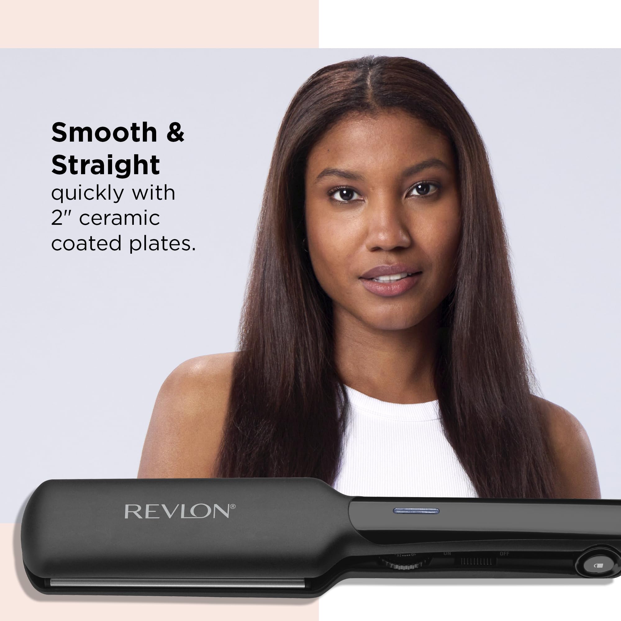 REVLON fast heat-up flat iron improves morning styling efficiency