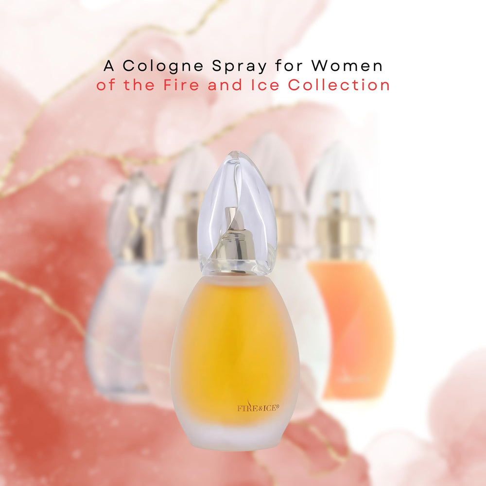 Revlon Fire & Ice perfume bottle close-up highlighting elegant design.