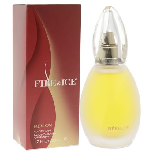 Revlon Fire & Ice bottle closeup of the label showing elegant design.