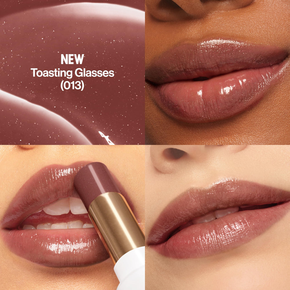 Textura cremosa de Glass Shine Balm para hidratación suave.