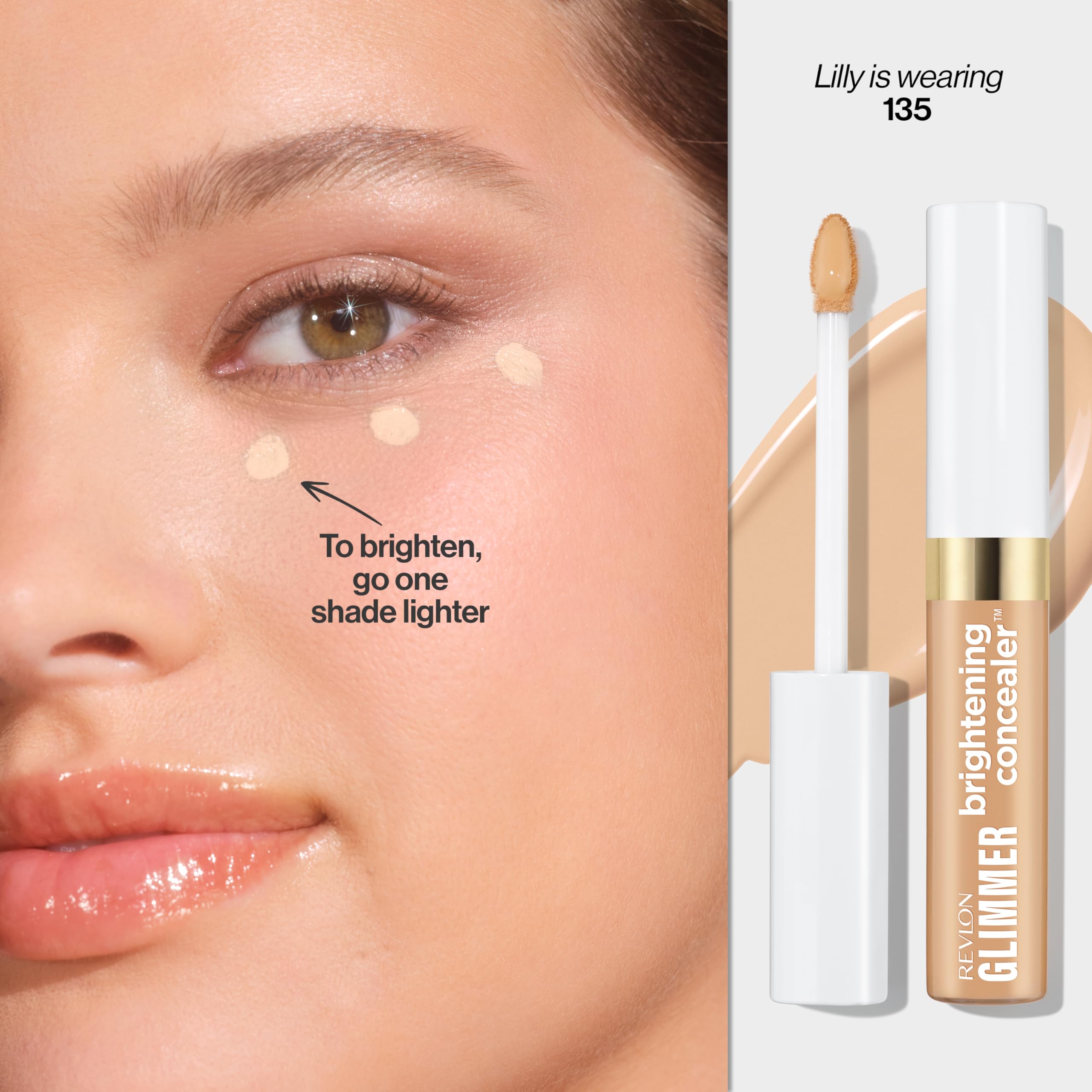 Revlon Glimmer Brightening Concealer: textura ultraligera que no se acumula en líneas.