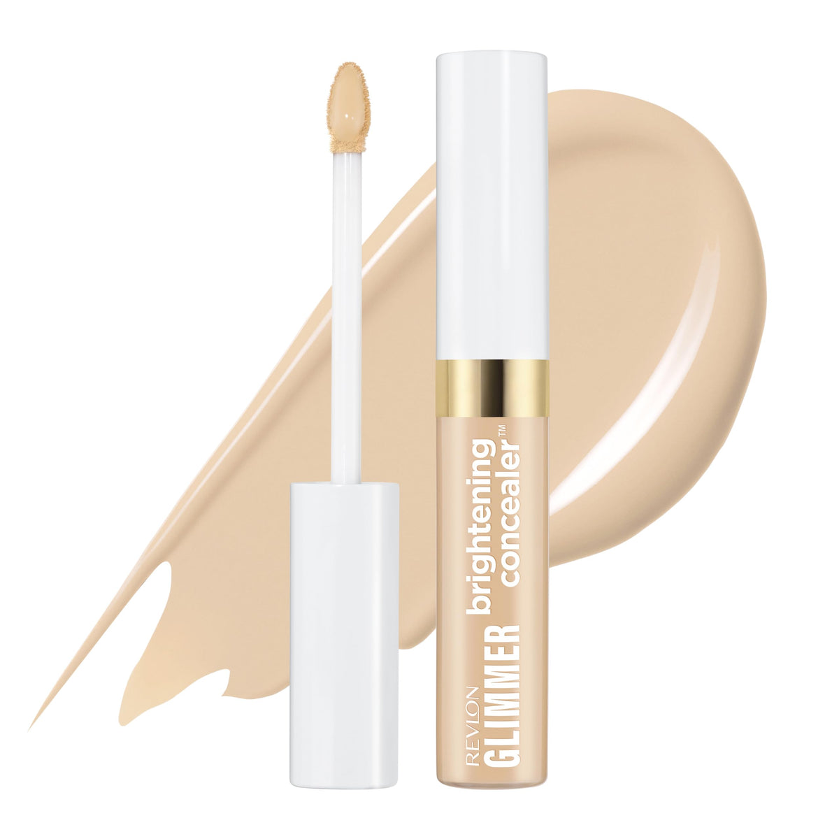 REVLON Glimmer Corrector iluminador aplicado en ojos para iluminar ojeras.