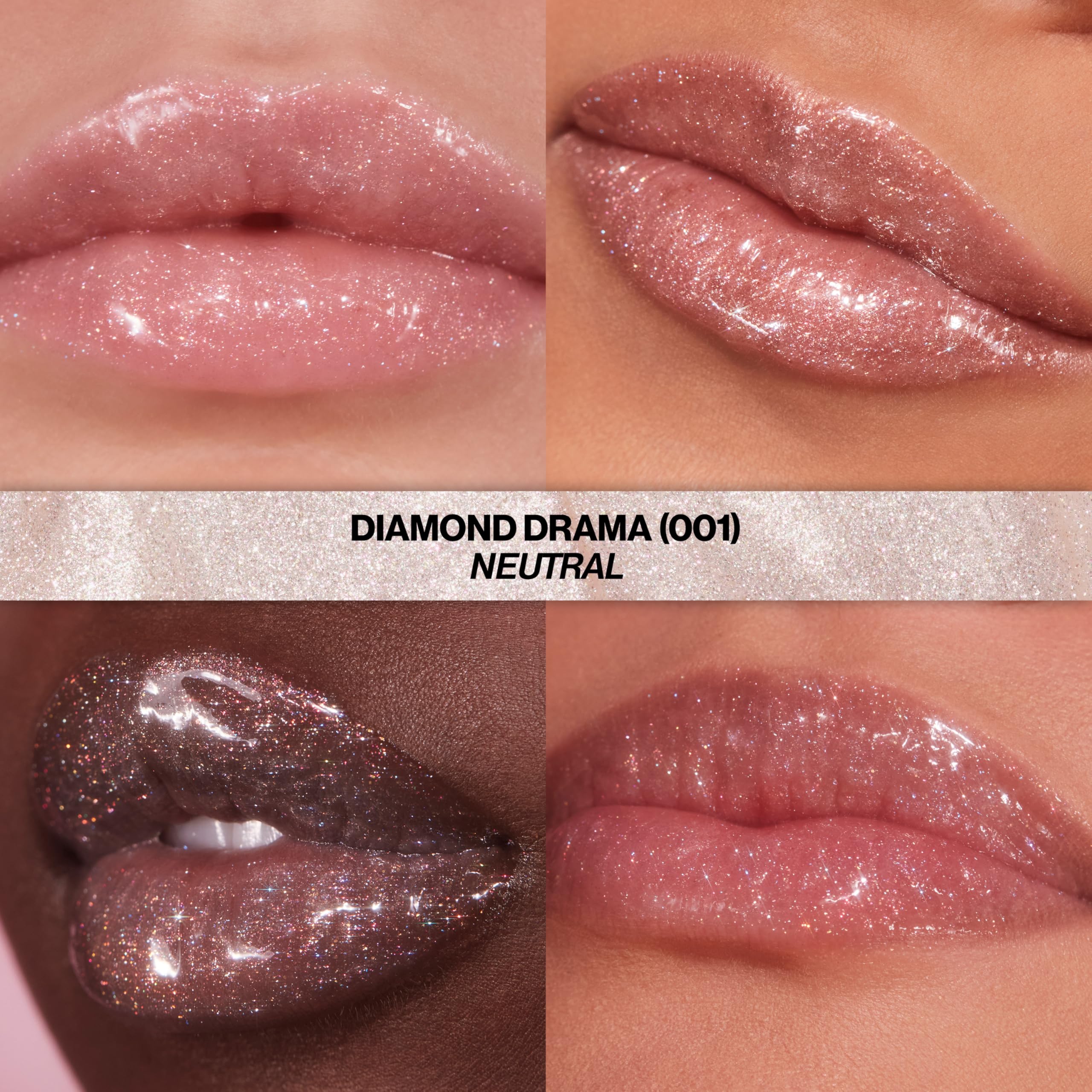 Detalle del glitter vegetal de REVLON Glimmer Gloss para un destello suave