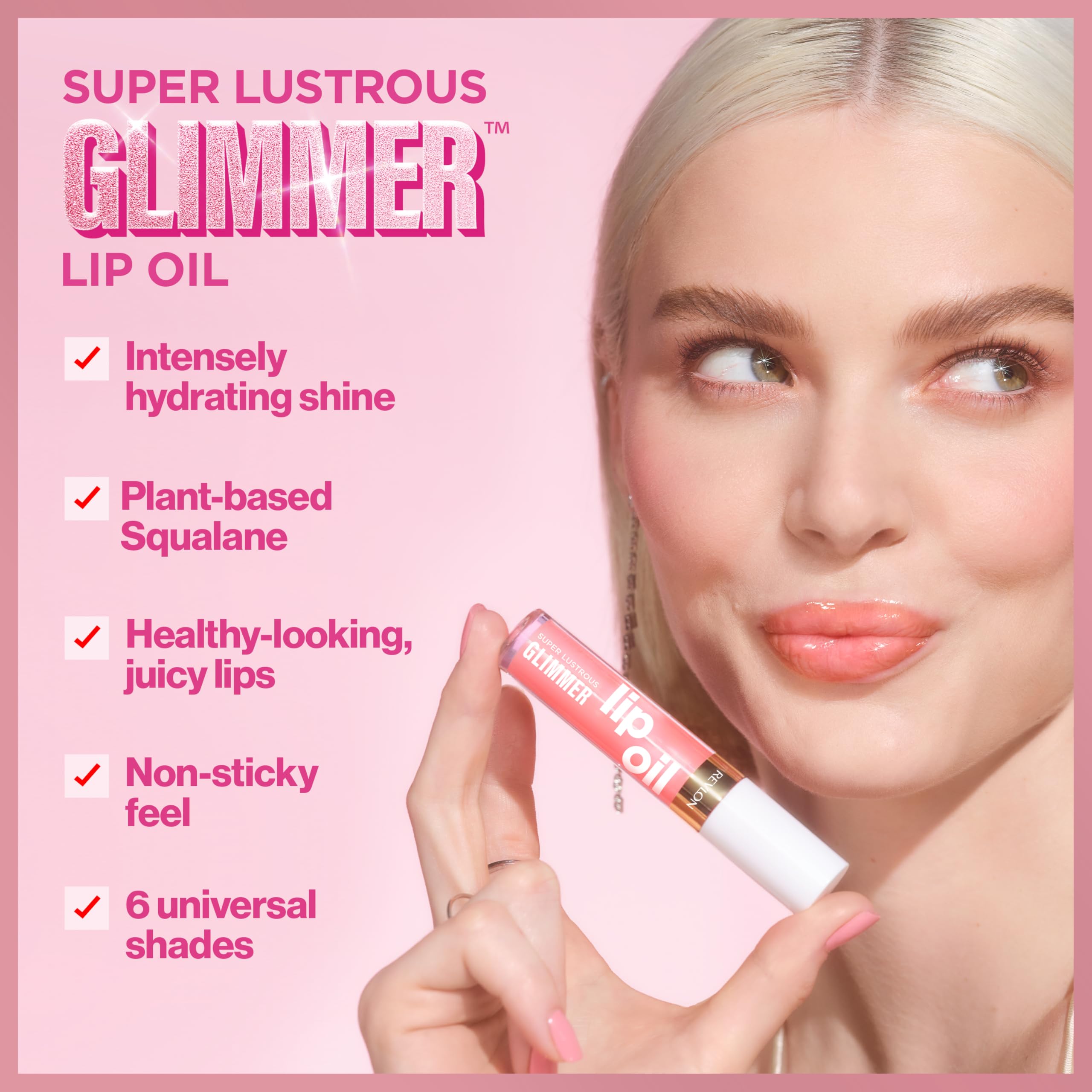 Textura ligera de REVLON Glimmer Lip Oil para uso diario.