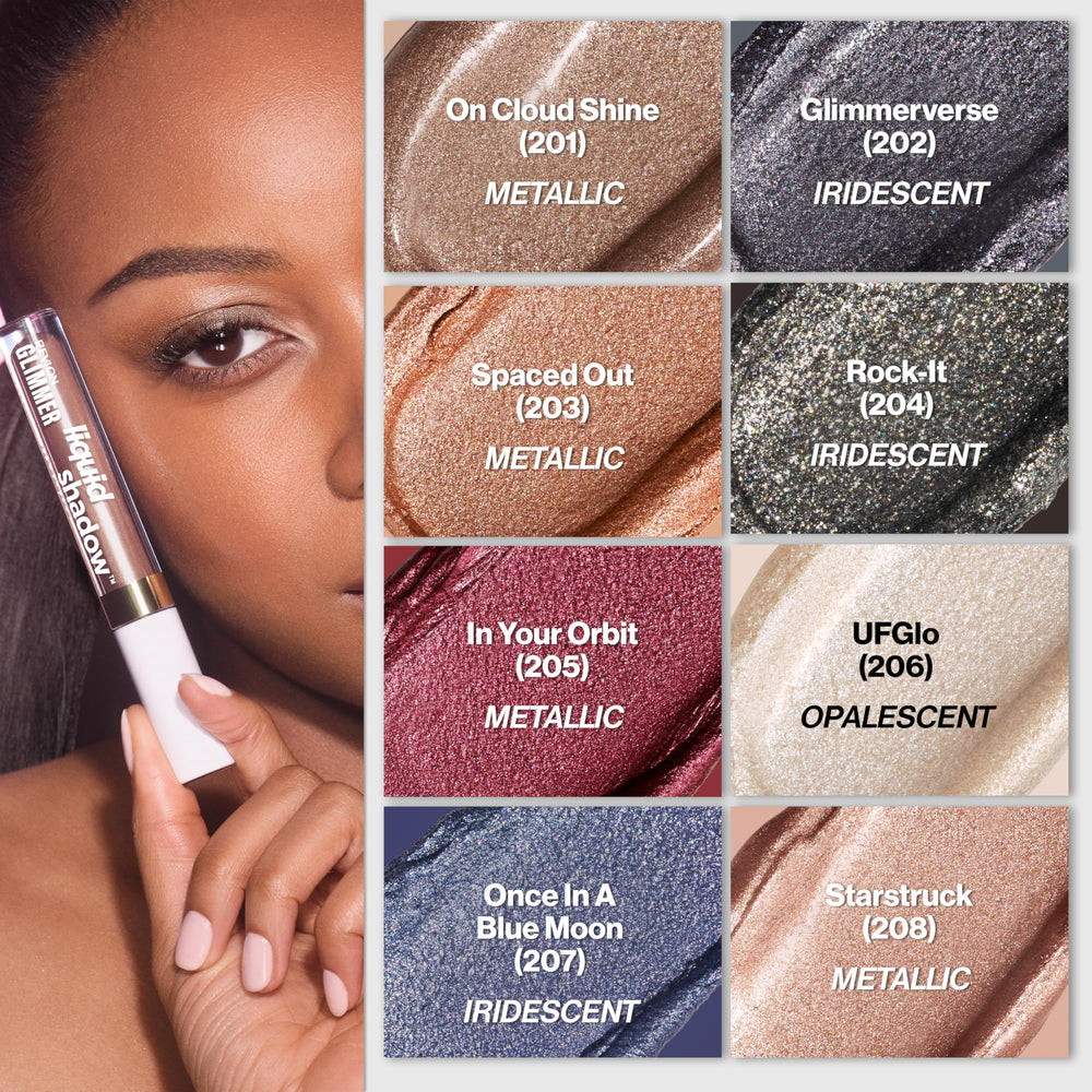 REVLON Glimmer Liquid Shadow 206 UFGlo, fórmula a base de agua suave y cómoda.