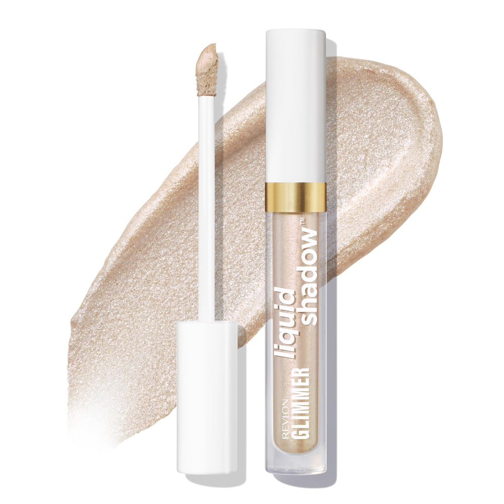 REVLON Glimmer Liquid Shadow 206 UFGlo, rosa champán, brillo multidimensional para mirada vibrante.