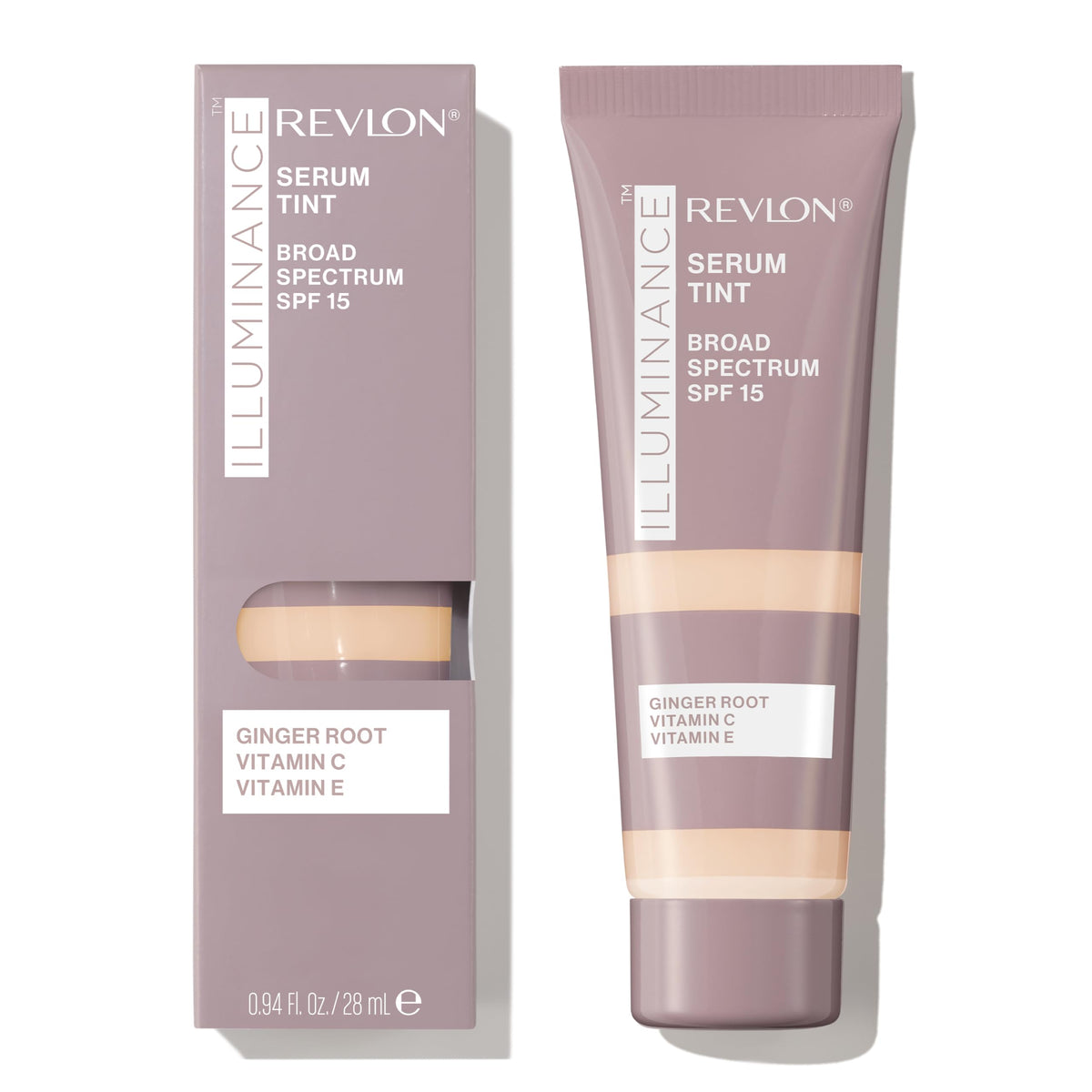 REVLON Illuminance Serum Tinte en bote compacto para un acabado natural radiante.