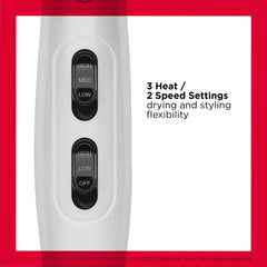 REVLON infrared hair dryer ceramic coating reduces frizz and protects hair during styling.