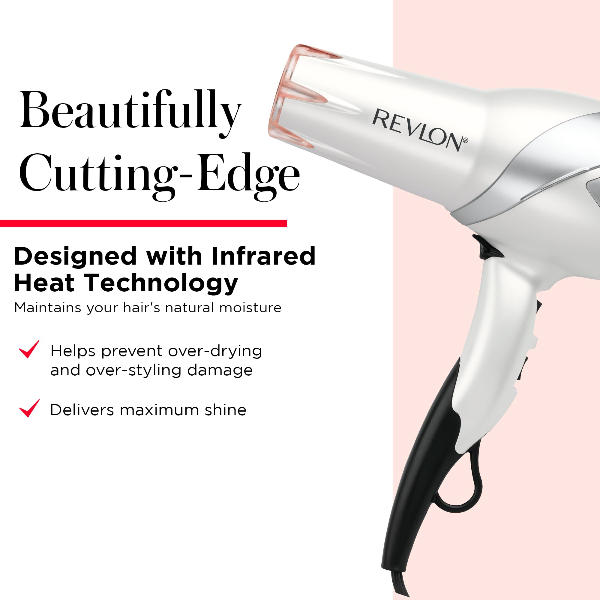 REVLON Infrared Hair Dryer with concentrator for precise styling and sleek results