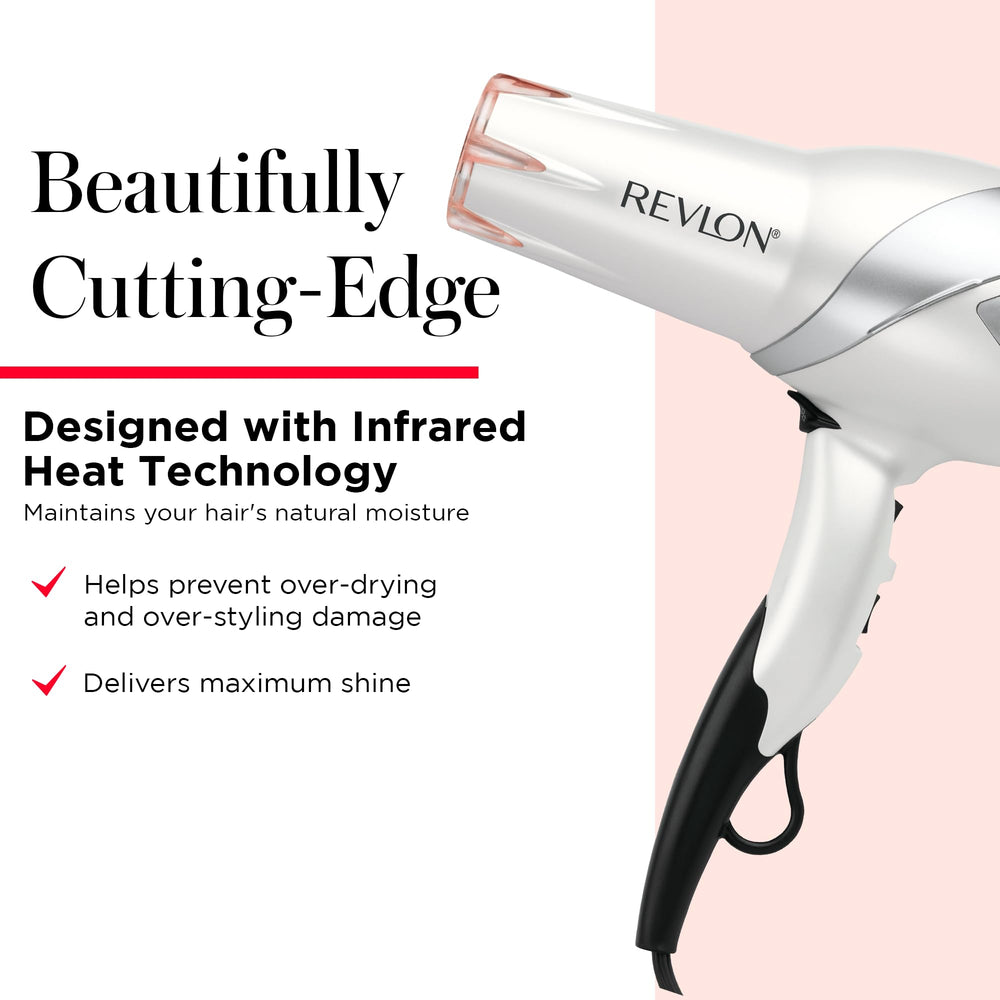 REVLON Infrared Hair Dryer with concentrator for precise styling and sleek results