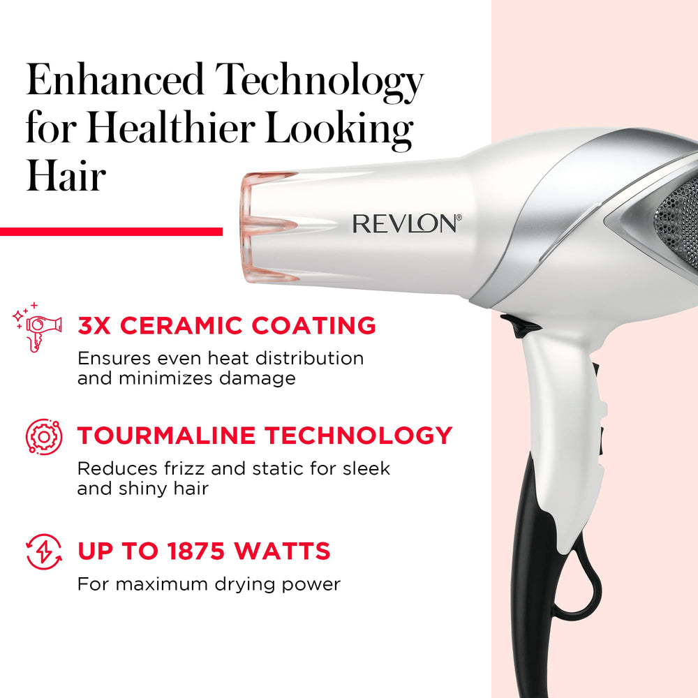 REVLON Infrared Hair Dryer with tourmaline ionic tech for silky, frizz-free hair