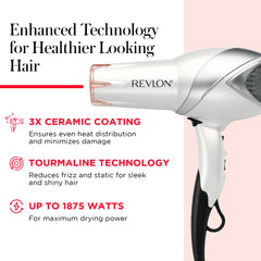 REVLON Infrared Hair Dryer with tourmaline ionic tech for silky, frizz-free hair