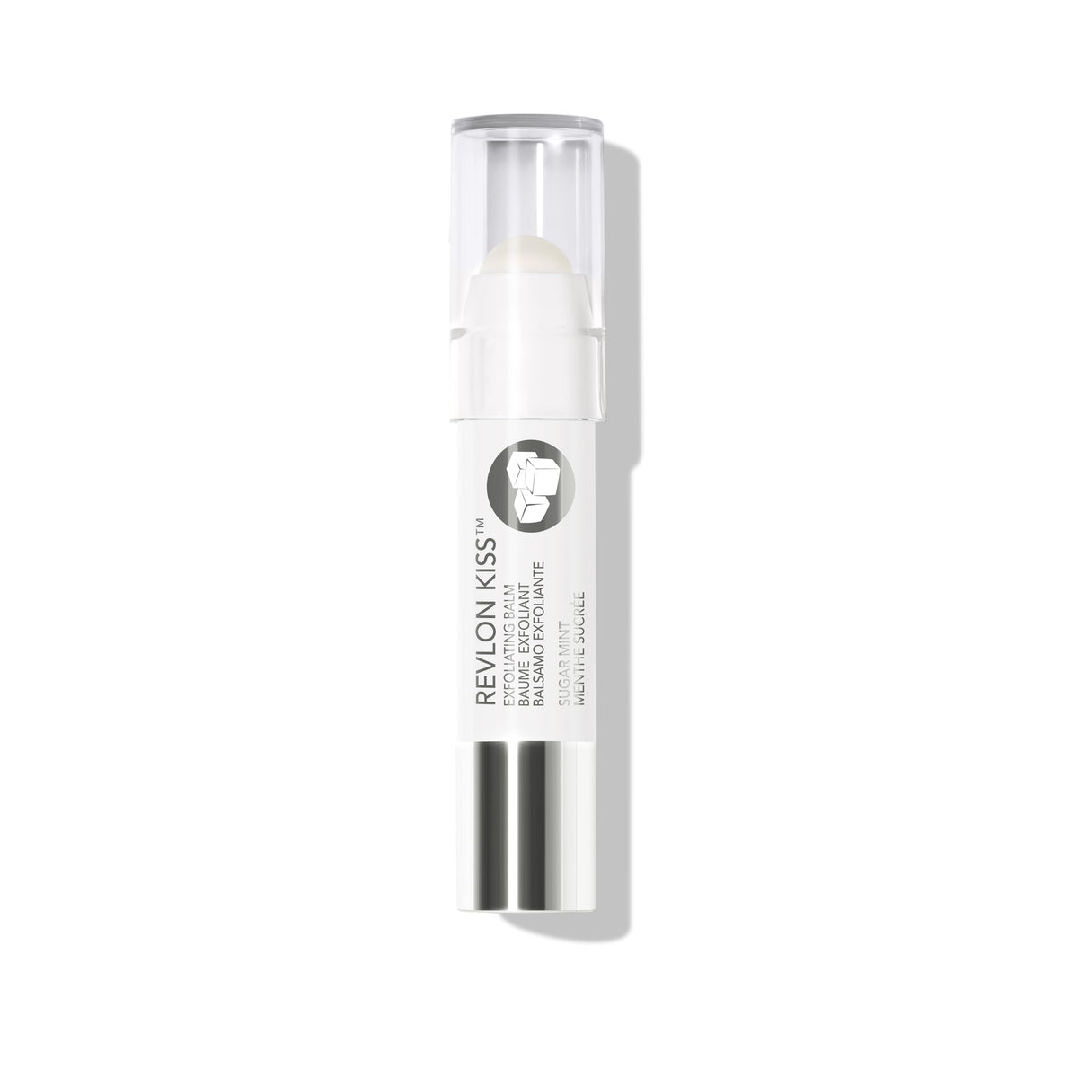 Revlon Kiss Sugar Scrub Exfoliating Lip Balm tube for exfoliation and 24-hour hydration