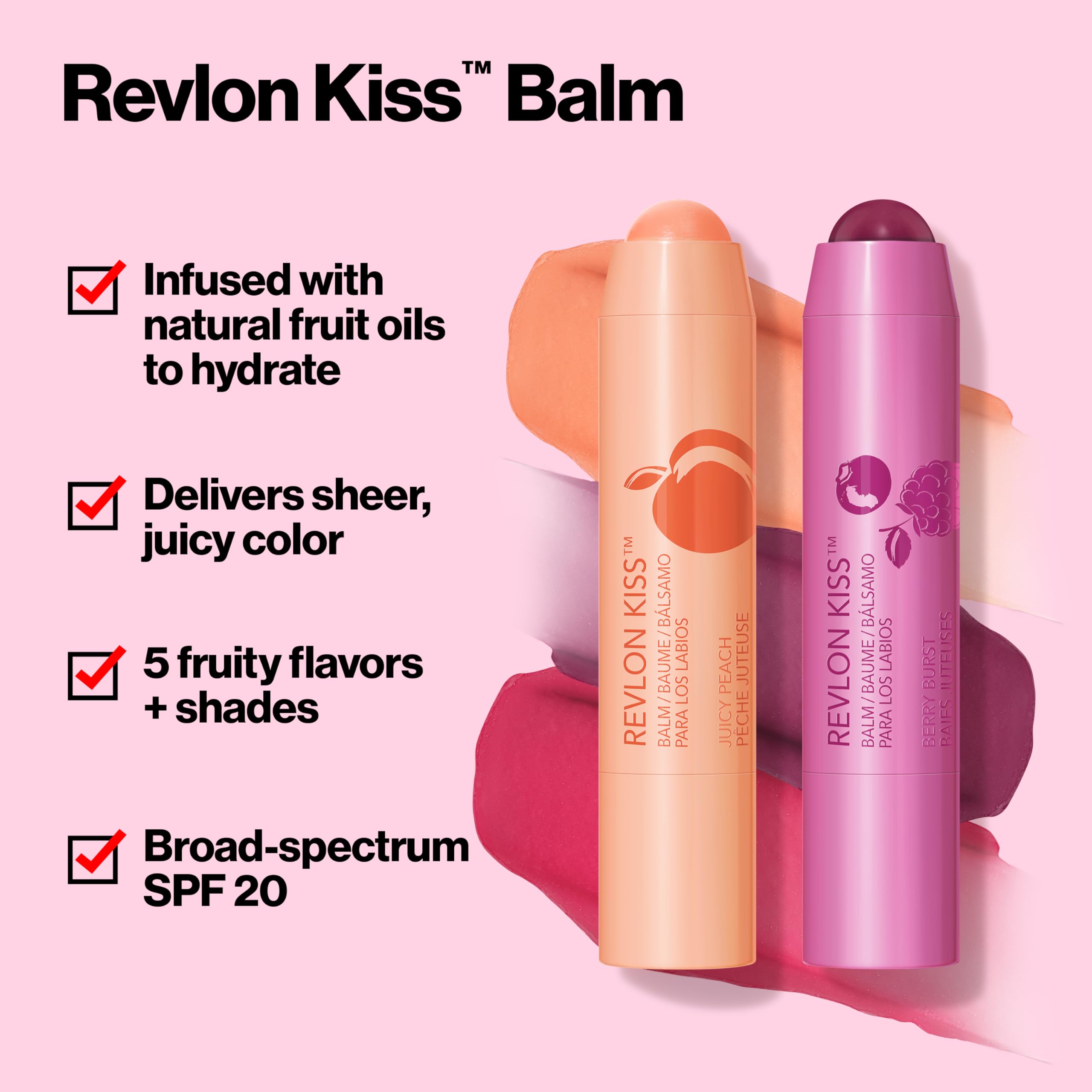Application shot of Revlon Kiss Balm showing a sheer tint