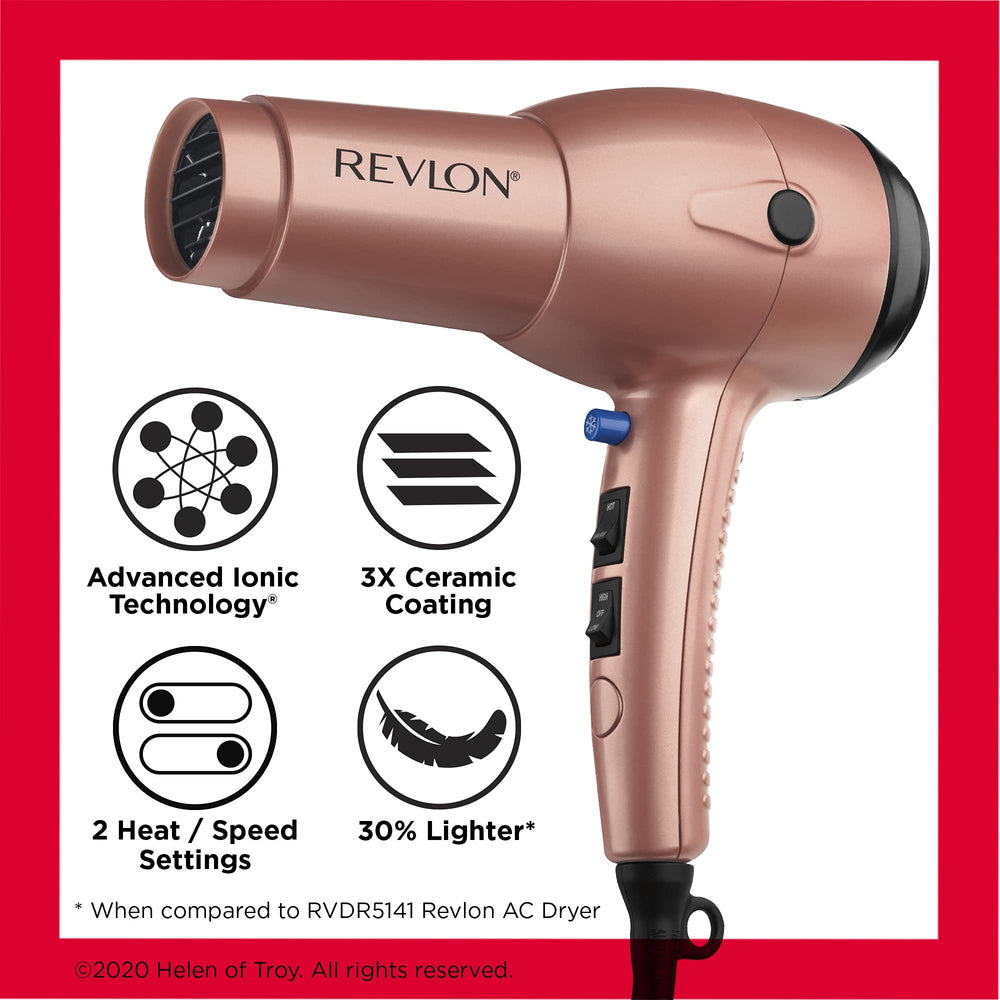 Revlon Light and Fast Hair Dryer featherweight design enables quick, comfortable drying sessions.
