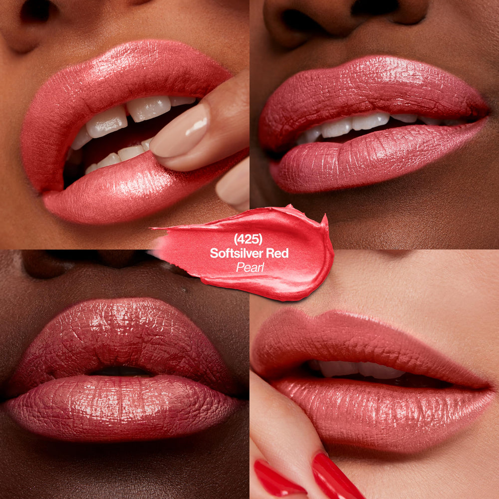 REVLON Softsilver Red swatch highlights bold color with lightweight wear.