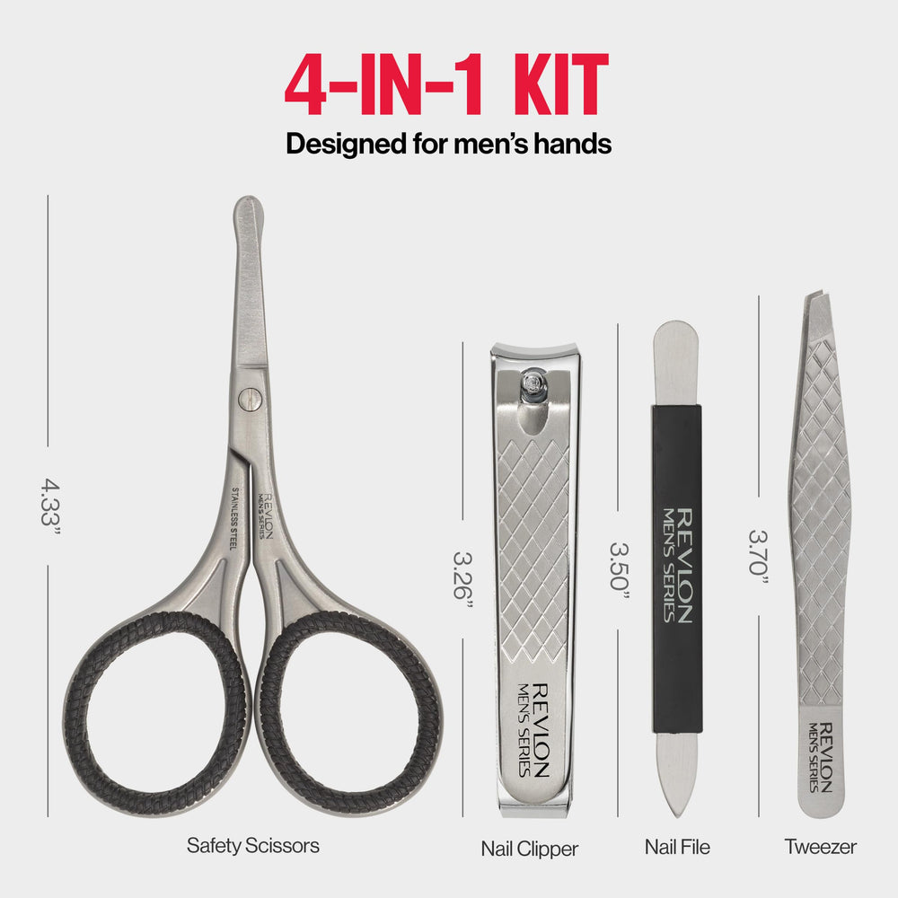 Revlon Men's Series grooming kit inside view shows compact travel set.