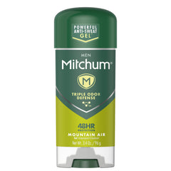 Revlon Mitchum Mountain Air clear gel application keeps you dry and fresh.