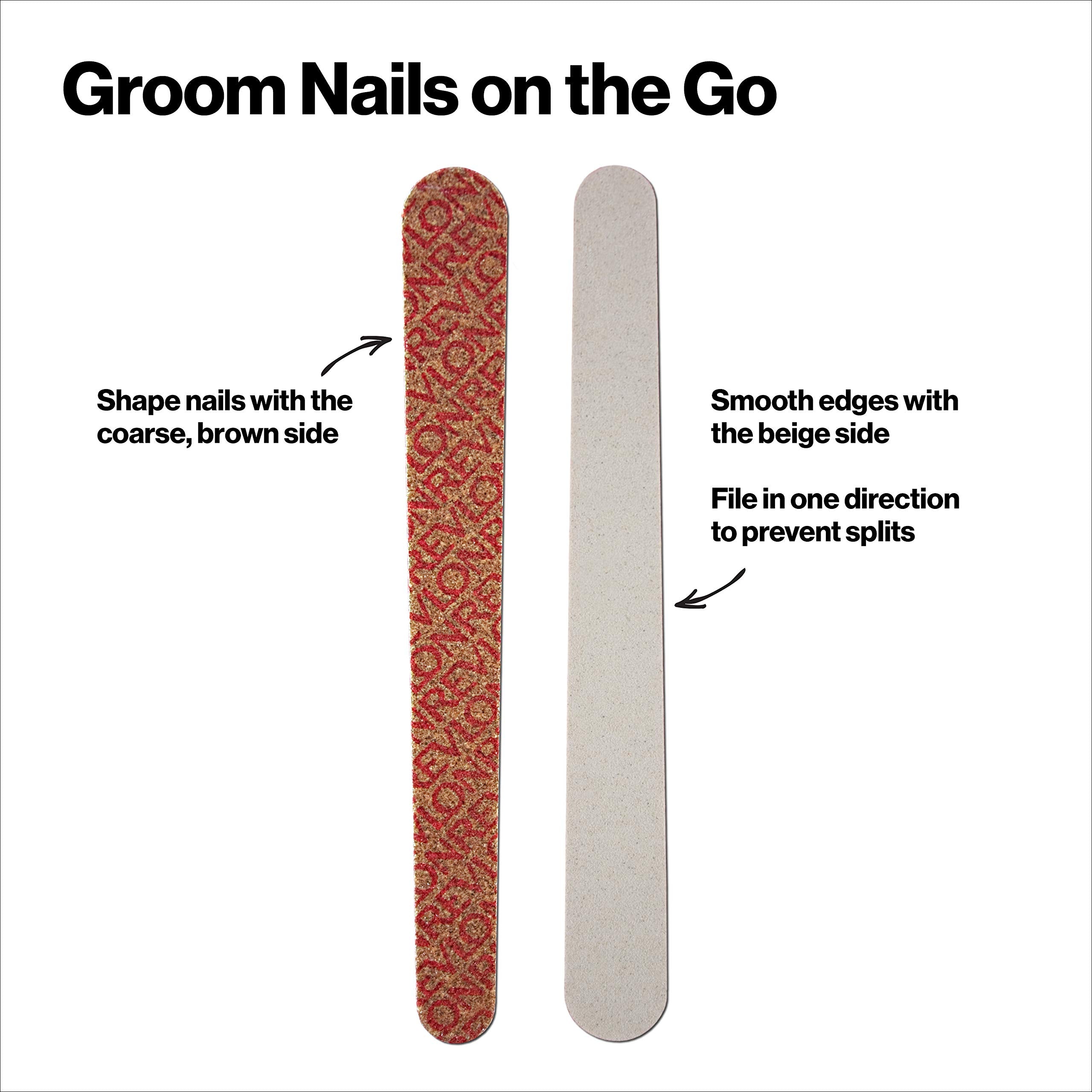 REVLON dual-sided nail file offers shaping and smoothing textures