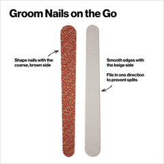 REVLON dual-sided nail file offers shaping and smoothing textures