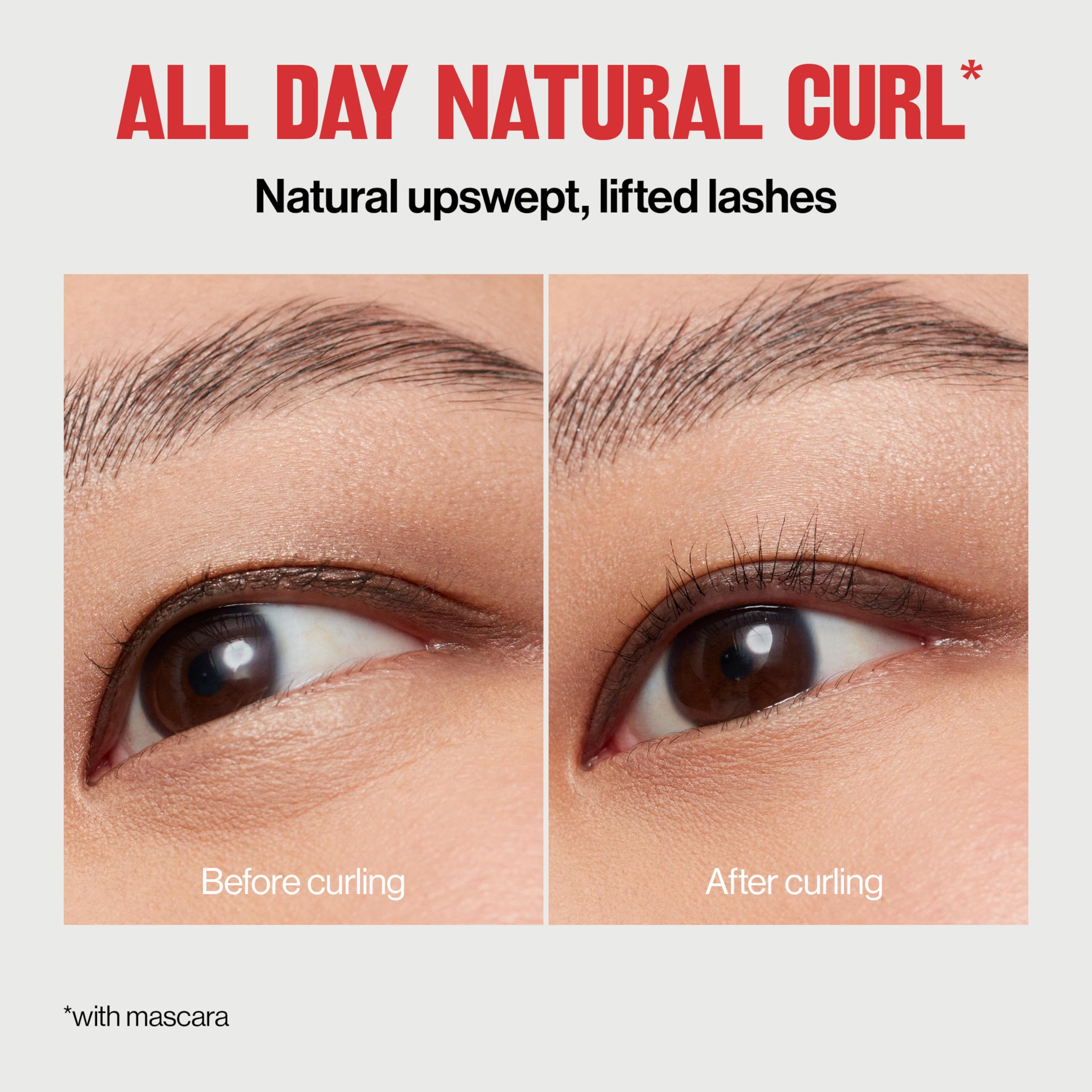 Revlon Natural Curl Lash Curler replacement pad included for long-lasting use.