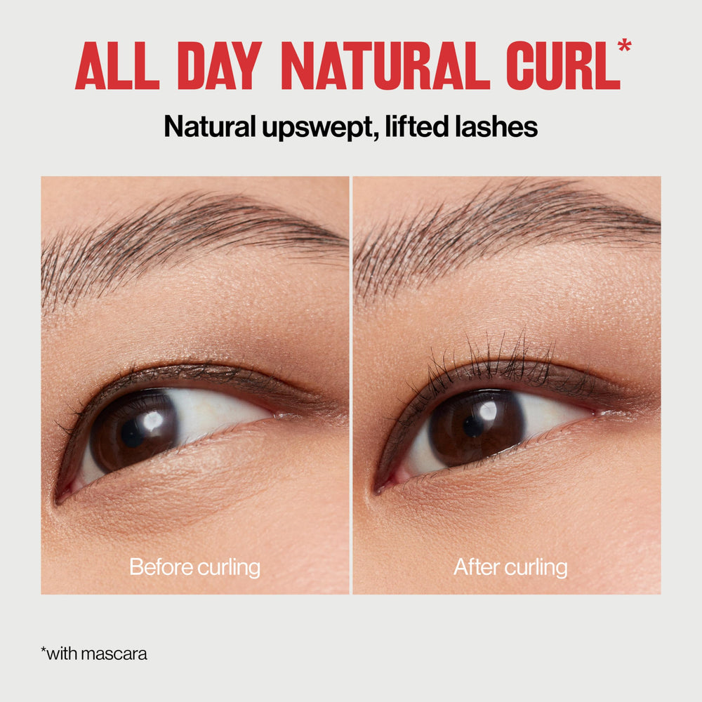Revlon Natural Curl Lash Curler replacement pad included for long-lasting use.