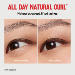 Revlon Natural Curl Lash Curler replacement pad included for long-lasting use.