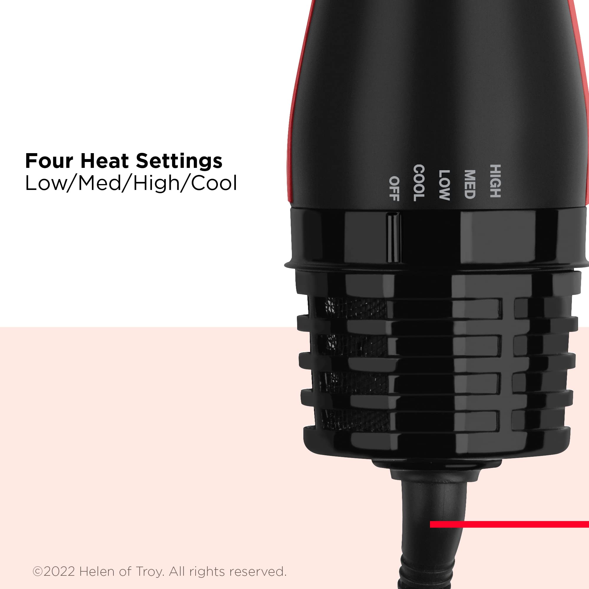 Revlon One-Step Blowout Styler root-drying concentrator speeds prep for curling.
