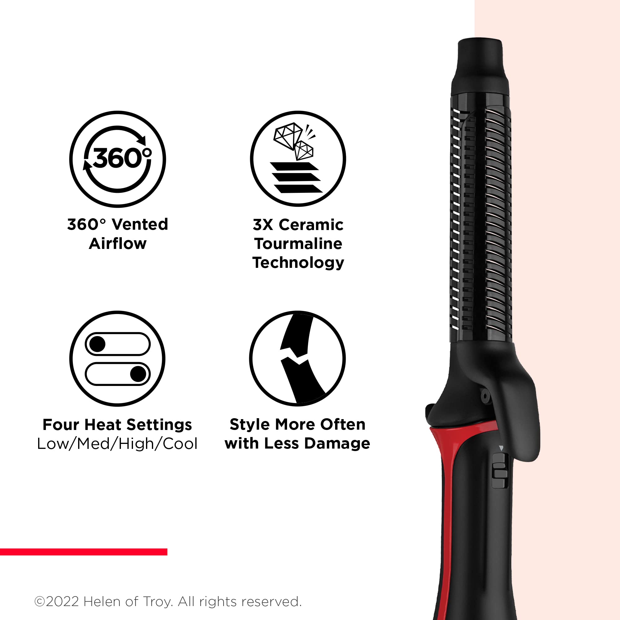 Revlon One-Step Blowout Styler user in action shows quick drying and curling.