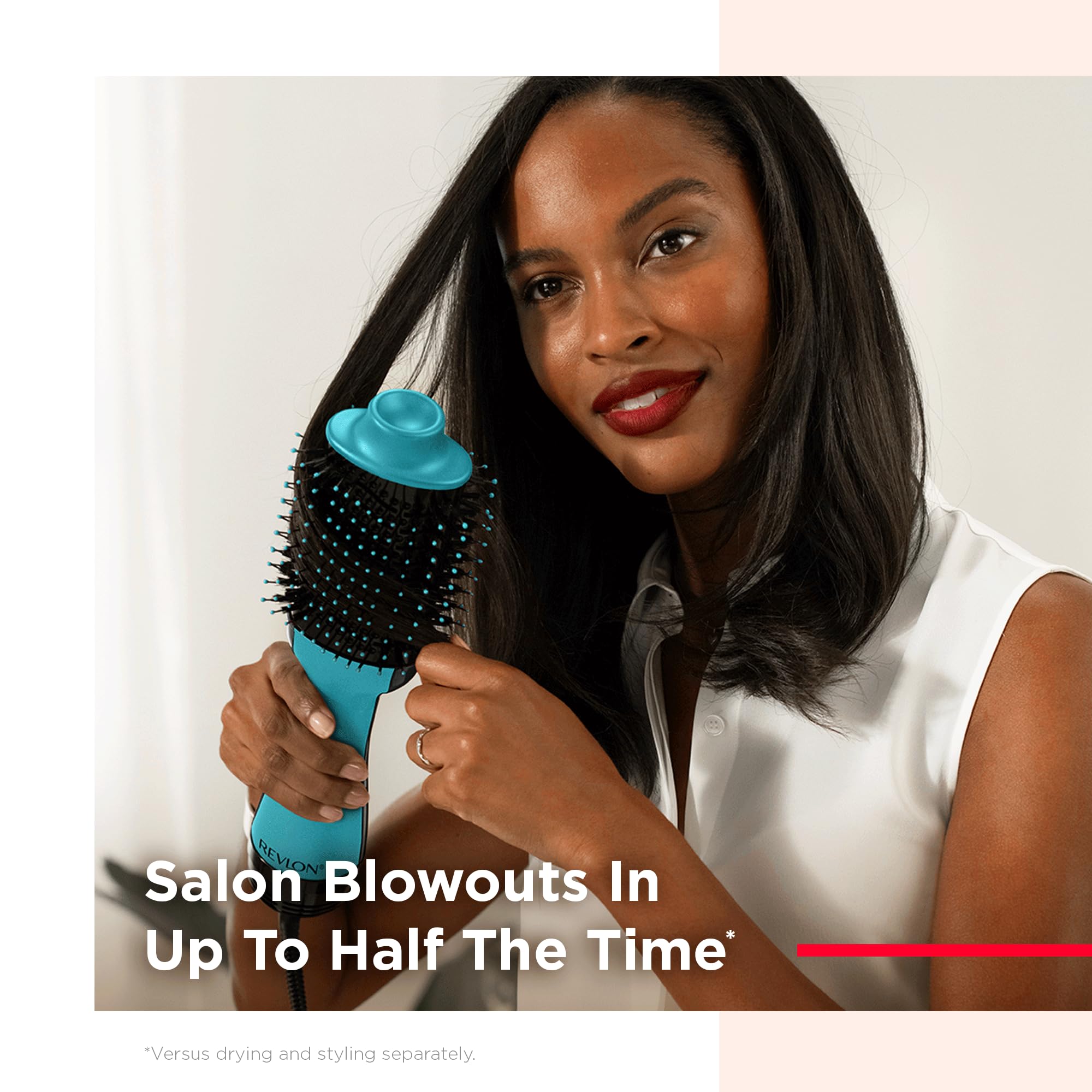 REVLON One-Step Volumizer Mint demonstrates 3 heat settings for versatile styling